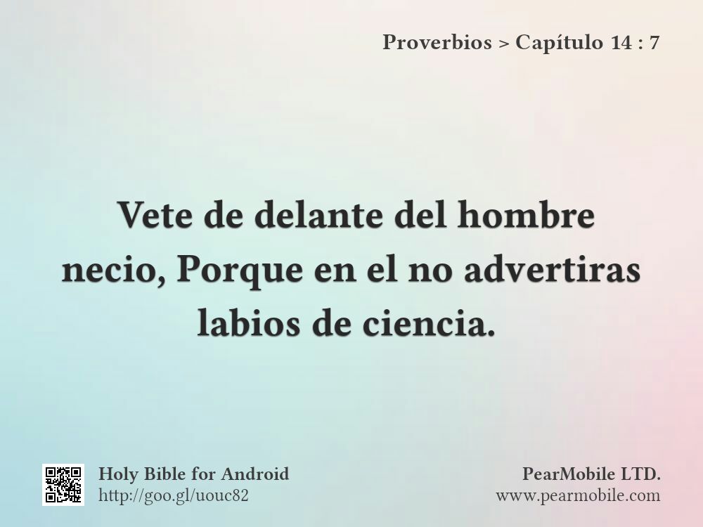 Proverbios, Capítulo 14:7